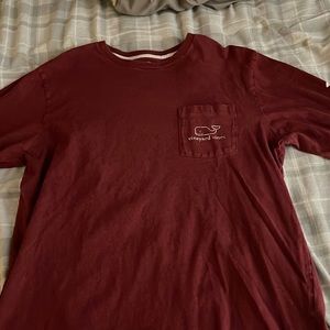 Vineyard Vine Mens Long Sleeve Maroon